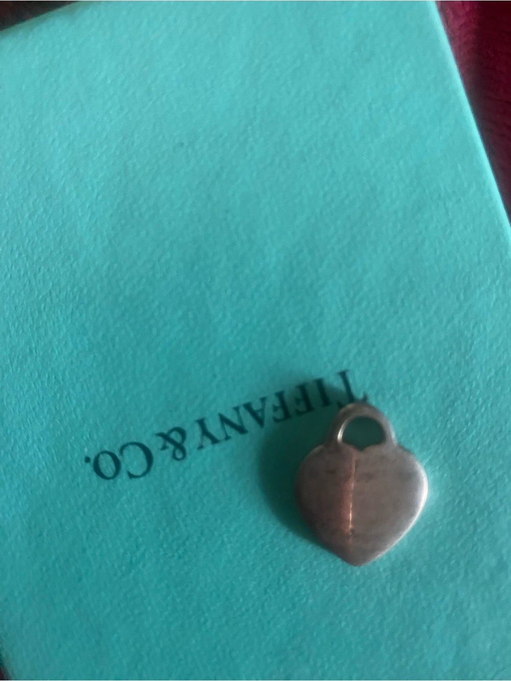 Tiffany & Co. Turquoise Box with Silver Heart Padlock Charm